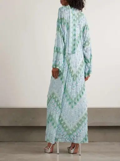 Missoni Tie-detailed Striped Metallic Crochet-knit Maxi Dress | Thumbnail 3 Missoni Tie-detailed Striped Metallic Crochet-knit Maxi Dress | Thumbnail 3