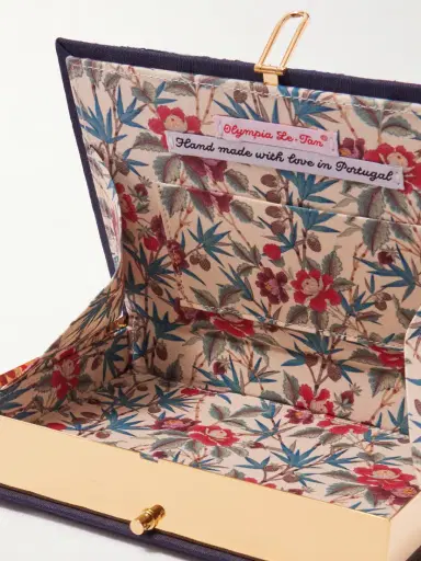 Olympia Le-Tan Oysters In Miami Embroidered Appliquéd Canvas Clutch | Thumbnail 5 Olympia Le-Tan Oysters In Miami Embroidered Appliquéd Canvas Clutch | Thumbnail 5