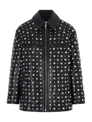 Nour Hammour Studded Leather Jacket | Thumbnail 1 Nour Hammour Studded Leather Jacket | Thumbnail 1