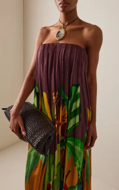 ALÉMAIS Mokshini Crinkled Silk Satin Maxi Dress | Thumbnail 2 ALÉMAIS Mokshini Crinkled Silk Satin Maxi Dress | Thumbnail 2