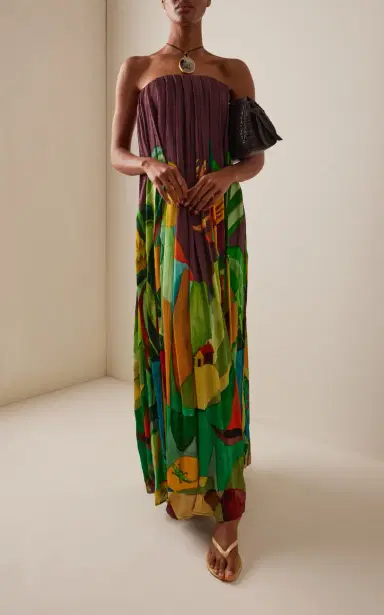 ALÉMAIS Mokshini Crinkled Silk Satin Maxi Dress | Thumbnail 3 ALÉMAIS Mokshini Crinkled Silk Satin Maxi Dress | Thumbnail 3