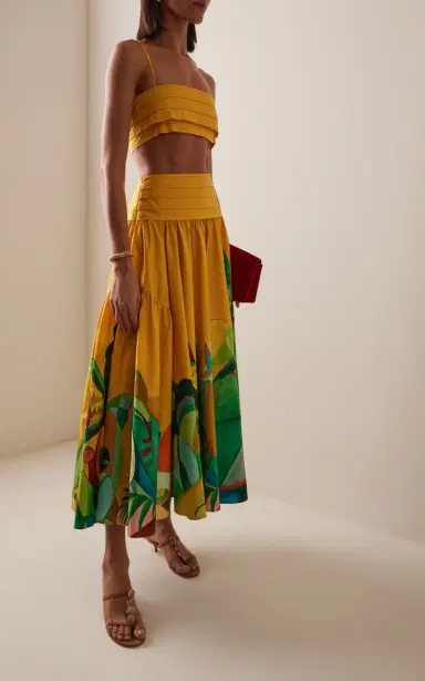 ALÉMAIS Mokshini Printed Organic Cotton Midi Skirt | Thumbnail 2 ALÉMAIS Mokshini Printed Organic Cotton Midi Skirt | Thumbnail 2