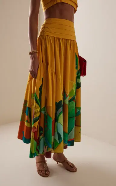 ALÉMAIS Mokshini Printed Organic Cotton Midi Skirt | Thumbnail 3 ALÉMAIS Mokshini Printed Organic Cotton Midi Skirt | Thumbnail 3