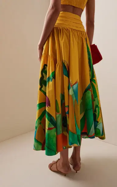 ALÉMAIS Mokshini Printed Organic Cotton Midi Skirt | Thumbnail 4 ALÉMAIS Mokshini Printed Organic Cotton Midi Skirt | Thumbnail 4