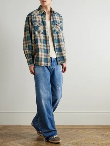 KAPITAL Columbia Checked Cotton-Flannel Western Shirt - Men | Thumbnail 2 KAPITAL Columbia Checked Cotton-Flannel Western Shirt - Men | Thumbnail 2