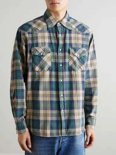 KAPITAL Columbia Checked Cotton-Flannel Western Shirt - Men | Thumbnail 3 KAPITAL Columbia Checked Cotton-Flannel Western Shirt - Men | Thumbnail 3