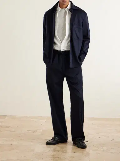 Saman Amel Straight-Leg Cashmere Drawstring Trousers - Men | Thumbnail 2 Saman Amel Straight-Leg Cashmere Drawstring Trousers - Men | Thumbnail 2