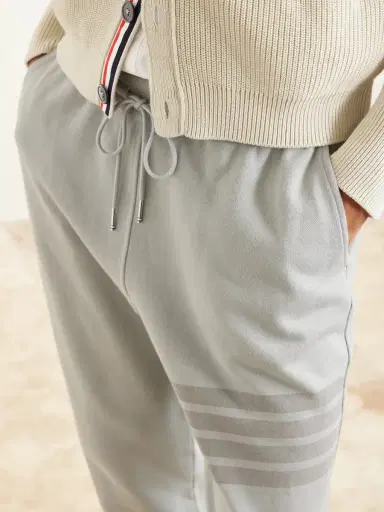 Thom Browne Straight-Leg Striped Cotton-Jersey Sweatpants - Men | Thumbnail 5 Thom Browne Straight-Leg Striped Cotton-Jersey Sweatpants - Men | Thumbnail 5
