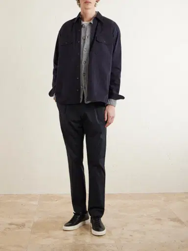 HERNO Tapered Pleated Stretch-Twill Trousers - Men | Thumbnail 2 HERNO Tapered Pleated Stretch-Twill Trousers - Men | Thumbnail 2