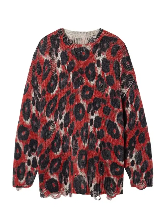 Distressed Leopard-print Cotton Sweater Distressed Leopard-print Cotton Sweater