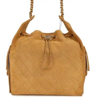 Chanel Chanel Medium 25 Hobo Bag Beige Suede Antique Gold Hardware | Thumbnail 2 Chanel Chanel Medium 25 Hobo Bag Beige Suede Antique Gold Hardware | Thumbnail 2