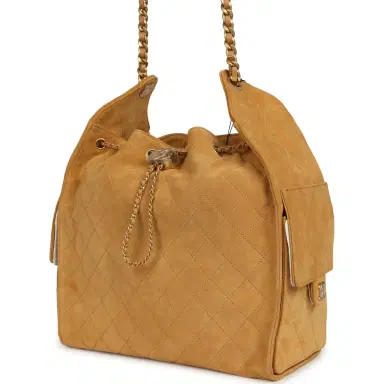 Chanel Chanel Medium 25 Hobo Bag Beige Suede Antique Gold Hardware | Thumbnail 4 Chanel Chanel Medium 25 Hobo Bag Beige Suede Antique Gold Hardware | Thumbnail 4