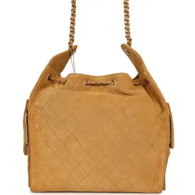 Chanel Chanel Medium 25 Hobo Bag Beige Suede Antique Gold Hardware | Thumbnail 6 Chanel Chanel Medium 25 Hobo Bag Beige Suede Antique Gold Hardware | Thumbnail 6