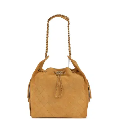 Chanel Chanel Medium 25 Hobo Bag Beige Suede Antique Gold Hardware | Thumbnail 1 Chanel Chanel Medium 25 Hobo Bag Beige Suede Antique Gold Hardware | Thumbnail 1