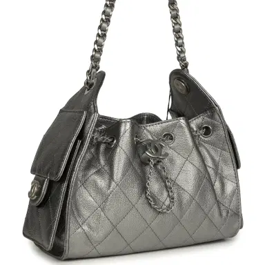 Chanel Chanel Mini 25 Hobo Bag Anthracite Metallic Caviar Silver Hardware | Thumbnail 2 Chanel Chanel Mini 25 Hobo Bag Anthracite Metallic Caviar Silver Hardware | Thumbnail 2
