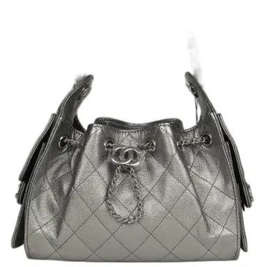 Chanel Chanel Mini 25 Hobo Bag Anthracite Metallic Caviar Silver Hardware | Thumbnail 1 Chanel Chanel Mini 25 Hobo Bag Anthracite Metallic Caviar Silver Hardware | Thumbnail 1