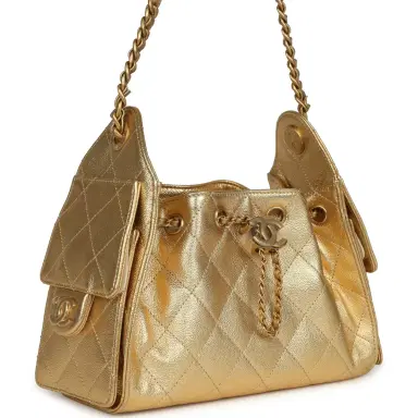 Chanel Chanel Mini 25 Hobo Bag Metallic Gold Caviar Caviar Antique Gold Hardware | Thumbnail 2 Chanel Chanel Mini 25 Hobo Bag Metallic Gold Caviar Caviar Antique Gold Hardware | Thumbnail 2