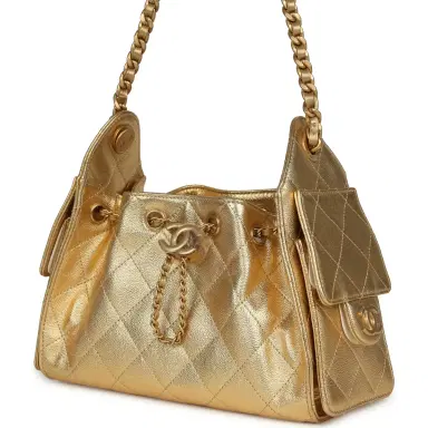 Chanel Chanel Mini 25 Hobo Bag Metallic Gold Caviar Caviar Antique Gold Hardware | Thumbnail 5 Chanel Chanel Mini 25 Hobo Bag Metallic Gold Caviar Caviar Antique Gold Hardware | Thumbnail 5