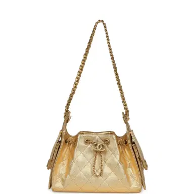 Chanel Chanel Mini 25 Hobo Bag Metallic Gold Caviar Caviar Antique Gold Hardware | Thumbnail 7 Chanel Chanel Mini 25 Hobo Bag Metallic Gold Caviar Caviar Antique Gold Hardware | Thumbnail 7