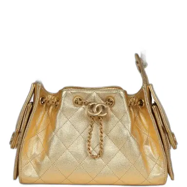 Chanel Chanel Mini 25 Hobo Bag Metallic Gold Caviar Caviar Antique Gold Hardware | Thumbnail 1 Chanel Chanel Mini 25 Hobo Bag Metallic Gold Caviar Caviar Antique Gold Hardware | Thumbnail 1