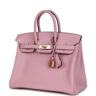 HERMÈS Hermes Birkin 25 Mauve Sylvestre Swift Rose Gold Hardware | Thumbnail 5 HERMÈS Hermes Birkin 25 Mauve Sylvestre Swift Rose Gold Hardware | Thumbnail 5