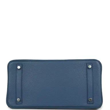 HERMÈS Pre-owned Hermes Birkin 30 Bleu Agate Clemence Palladium Hardware | Thumbnail 6 HERMÈS Pre-owned Hermes Birkin 30 Bleu Agate Clemence Palladium Hardware | Thumbnail 6