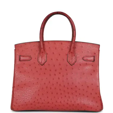 HERMÈS Pre-owned Hermes Birkin 30 Bougainvillea Ostrich Palladium Hardware | Thumbnail 4 HERMÈS Pre-owned Hermes Birkin 30 Bougainvillea Ostrich Palladium Hardware | Thumbnail 4