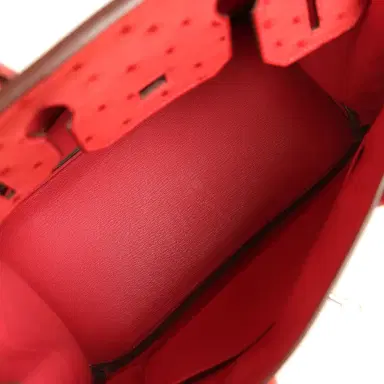 HERMÈS Pre-owned Hermes Birkin 30 Bougainvillea Ostrich Palladium Hardware | Thumbnail 8 HERMÈS Pre-owned Hermes Birkin 30 Bougainvillea Ostrich Palladium Hardware | Thumbnail 8