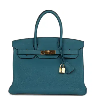 HERMÈS Pre-owned Hermes Birkin 30 Cobalt Togo Gold Hardware | Thumbnail 1 HERMÈS Pre-owned Hermes Birkin 30 Cobalt Togo Gold Hardware | Thumbnail 1