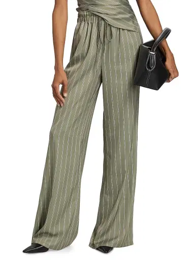 Ramy Brook Women's Sylvie Striped Wide-Leg Pants - Safari Green Seaside - Size XL | Thumbnail 3 Ramy Brook Women's Sylvie Striped Wide-Leg Pants - Safari Green Seaside - Size XL | Thumbnail 3