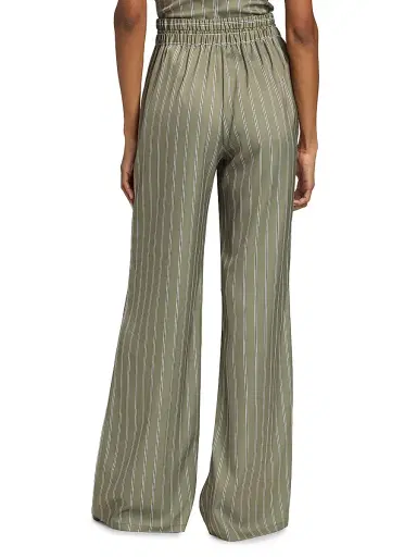 Ramy Brook Women's Sylvie Striped Wide-Leg Pants - Safari Green Seaside - Size XL | Thumbnail 5 Ramy Brook Women's Sylvie Striped Wide-Leg Pants - Safari Green Seaside - Size XL | Thumbnail 5