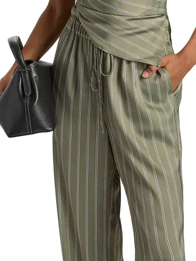 Ramy Brook Women's Sylvie Striped Wide-Leg Pants - Safari Green Seaside - Size XL | Thumbnail 6 Ramy Brook Women's Sylvie Striped Wide-Leg Pants - Safari Green Seaside - Size XL | Thumbnail 6