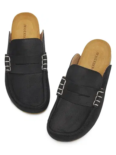 JW Anderson Men's Stitch Waxed Suede Loafers - Black - Size 13 | Thumbnail 4 JW Anderson Men's Stitch Waxed Suede Loafers - Black - Size 13 | Thumbnail 4
