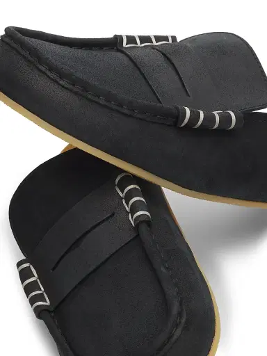 JW Anderson Men's Stitch Waxed Suede Loafers - Black - Size 13 | Thumbnail 5 JW Anderson Men's Stitch Waxed Suede Loafers - Black - Size 13 | Thumbnail 5
