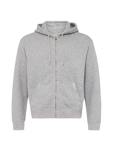 JW Anderson Men's Cotton Zip-Up Hoodie - Mid Grey Melange | Thumbnail 1 JW Anderson Men's Cotton Zip-Up Hoodie - Mid Grey Melange | Thumbnail 1