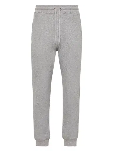 JW Anderson Men's Cuffed Cotton Sweatpants - Mid Grey Melange | Thumbnail 1 JW Anderson Men's Cuffed Cotton Sweatpants - Mid Grey Melange | Thumbnail 1