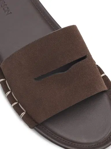 JW Anderson Men's Loafer Suede Slide Sandals - Brown - Size 13 | Thumbnail 5 JW Anderson Men's Loafer Suede Slide Sandals - Brown - Size 13 | Thumbnail 5