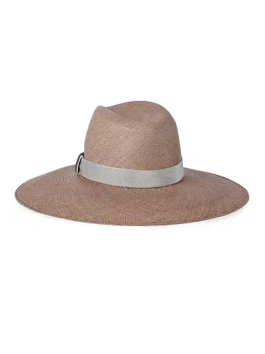 Brunello Cucinelli Women's Straw Fedora with Precious Leather Band - Brown | Thumbnail 6 Brunello Cucinelli Women's Straw Fedora with Precious Leather Band - Brown | Thumbnail 6