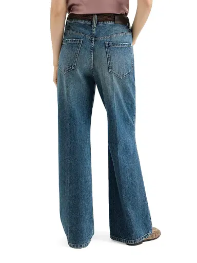 Brunello Cucinelli Women's Authentic Denim Contemporary Loose Trousers with Monili - Denim - Size 16 | Thumbnail 3 Brunello Cucinelli Women's Authentic Denim Contemporary Loose Trousers with Monili - Denim - Size 16 | Thumbnail 3
