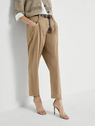 Brunello Cucinelli Women's Lightweight Poplin Five Pocket Track Trousers with Monili - Black | Thumbnail 11 Brunello Cucinelli Women's Lightweight Poplin Five Pocket Track Trousers with Monili - Black | Thumbnail 11