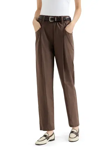 Brunello Cucinelli Women's Lightweight Poplin Five Pocket Track Trousers with Monili - Black | Thumbnail 20 Brunello Cucinelli Women's Lightweight Poplin Five Pocket Track Trousers with Monili - Black | Thumbnail 20