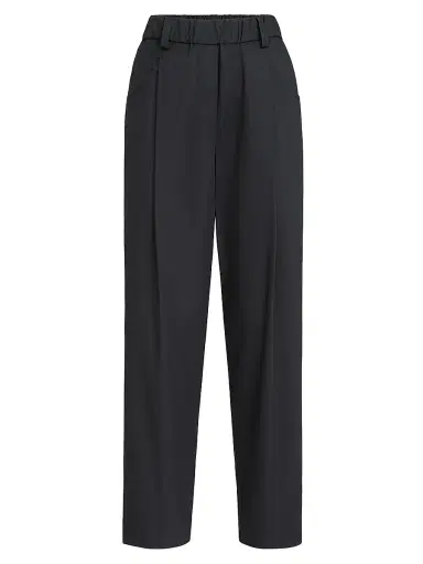 Brunello Cucinelli Women's Lightweight Poplin Five Pocket Track Trousers with Monili - Black | Thumbnail 1 Brunello Cucinelli Women's Lightweight Poplin Five Pocket Track Trousers with Monili - Black | Thumbnail 1