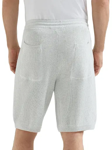Brunello Cucinelli Men's Cotton English Rib Knit Bermuda Shorts - Fog | Thumbnail 4 Brunello Cucinelli Men's Cotton English Rib Knit Bermuda Shorts - Fog | Thumbnail 4