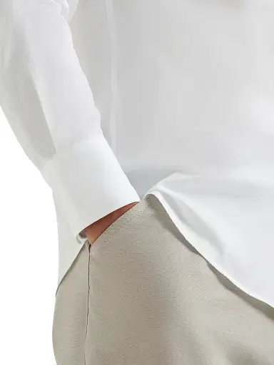 Brunello Cucinelli Men's Twill Basic Fit Shirt with Button Down Collar - White - Size XXL | Thumbnail 5 Brunello Cucinelli Men's Twill Basic Fit Shirt with Button Down Collar - White - Size XXL | Thumbnail 5