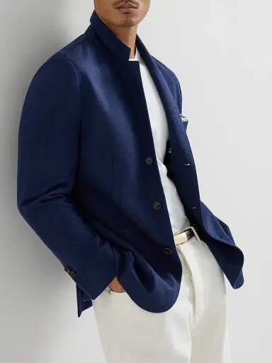 Brunello Cucinelli Men's Cashmere Jersey Blazer with Patch Pockets - Cobalt - Size 38 | Thumbnail 5 Brunello Cucinelli Men's Cashmere Jersey Blazer with Patch Pockets - Cobalt - Size 38 | Thumbnail 5