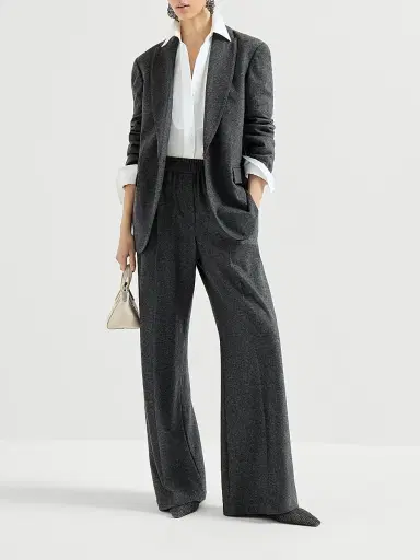 Brunello Cucinelli Women's Cashmere Jersey Blazer with Monili - Anthracite | Thumbnail 6 Brunello Cucinelli Women's Cashmere Jersey Blazer with Monili - Anthracite | Thumbnail 6