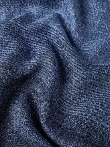 Brunello Cucinelli Men's Silk and Linen Chevron Scarf with Stripes | Thumbnail 3 Brunello Cucinelli Men's Silk and Linen Chevron Scarf with Stripes | Thumbnail 3