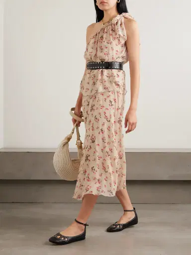 Marant Étoile Lycia Asymmetric Floral-print Crepe De Chine Midi Skirt | Thumbnail 2 Marant Étoile Lycia Asymmetric Floral-print Crepe De Chine Midi Skirt | Thumbnail 2