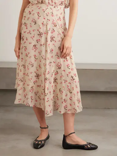 Marant Étoile Lycia Asymmetric Floral-print Crepe De Chine Midi Skirt | Thumbnail 3 Marant Étoile Lycia Asymmetric Floral-print Crepe De Chine Midi Skirt | Thumbnail 3