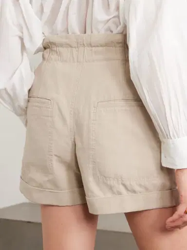 Marant Étoile Nirma Pleated Cotton And Linen-blend Twill Shorts | Thumbnail 4 Marant Étoile Nirma Pleated Cotton And Linen-blend Twill Shorts | Thumbnail 4
